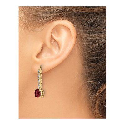 14K Yellow Gold 5/8 ct tw Lab-Created Ruby & Lab-Grown Diamond Earring Jackets – view 4