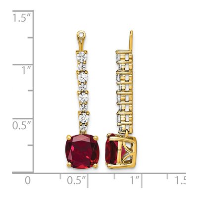 14K Yellow Gold 5/8 ct tw Lab-Created Ruby & Lab-Grown Diamond Earring Jackets – view 5