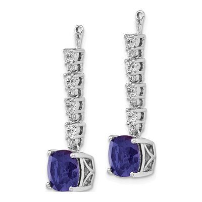 14K White Gold 5/8 ct tw Lab-Created Sapphire & Lab-Grown Diamond Earring Jackets – view 2