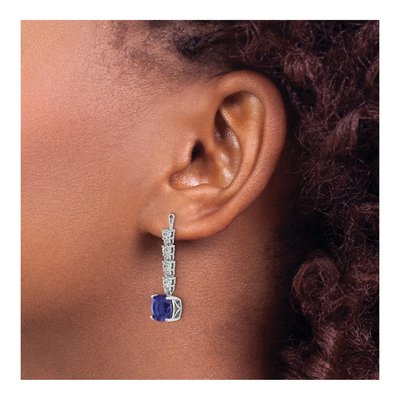 14K White Gold 5/8 ct tw Lab-Created Sapphire & Lab-Grown Diamond Earring Jackets – view 3