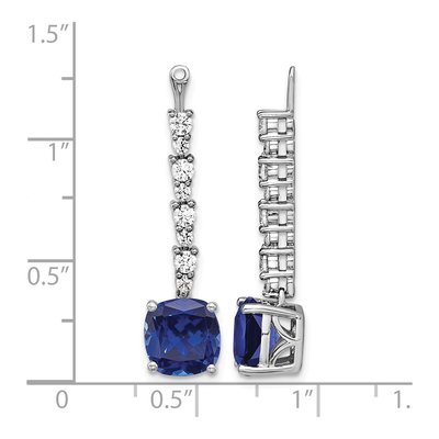 14K White Gold 5/8 ct tw Lab-Created Sapphire & Lab-Grown Diamond Earring Jackets – view 4