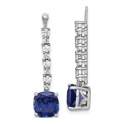 14K White Gold 5/8 ct tw Lab-Created Sapphire & Lab-Grown Diamond Earring Jackets