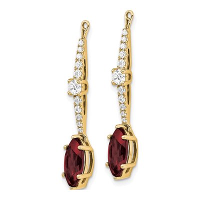 14K Yellow Gold 1/2 ct tw Lab-Created Ruby & Lab-Grown Diamond Earring Jackets – view 2