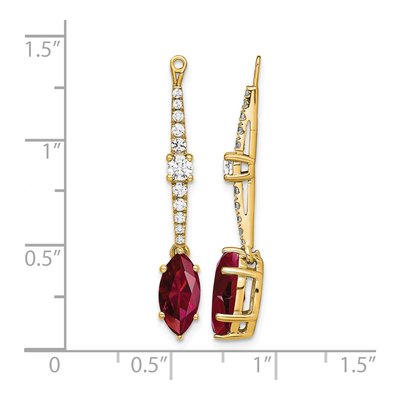 14K Yellow Gold 1/2 ct tw Lab-Created Ruby & Lab-Grown Diamond Earring Jackets – view 4