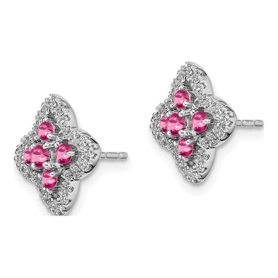 14K White Gold 1/3 ct tw 2.4mm Round Lab-Grown Diamond Stud Earrings – view 3