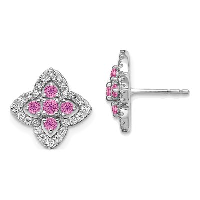 14K White Gold 1/3 ct tw 2.4mm Round Lab-Grown Diamond Stud Earrings