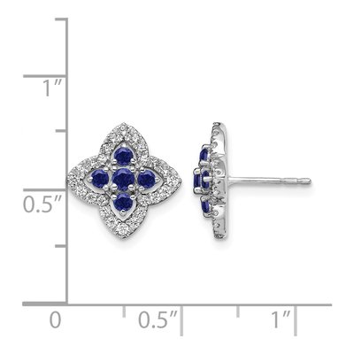 14k White Gold Lab-Created Sapphire & Lab-Grown Diamond Earrings – view 5