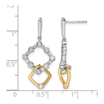 14K Two-Tone Gold 3/8 ct tw Lab-Grown Diamond Dangle Earrings – view 5