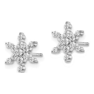 14K White Gold 1/2 ct tw 1.8mm Round Lab-Grown Diamond Star Stud Earrings – view 3