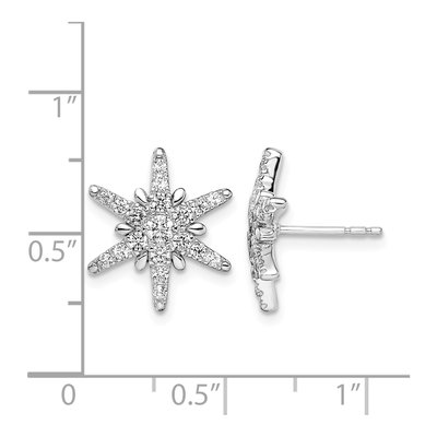 14K White Gold Lab-Grown Diamond Star Cluster Earrings – view 6