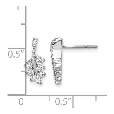 14K White Gold 3/8 ct tw 1.8mm Round Lab-Grown Diamond Leaf Stud Earrings – view 5