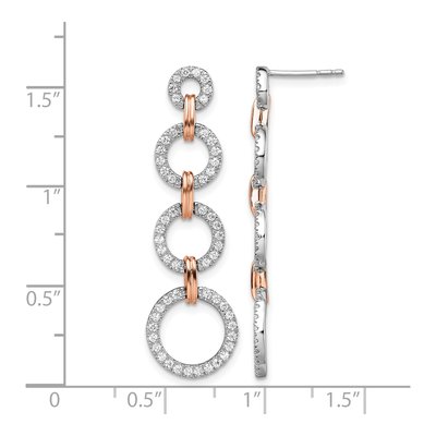 14K Two-Tone Gold 5/8 ct tw Lab-Grown Diamond Circle Dangle Earrings – view 5