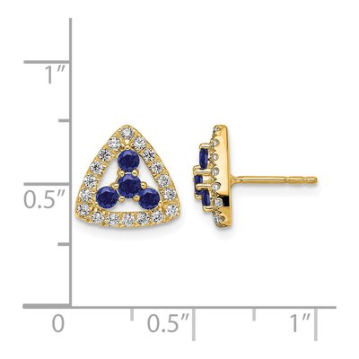 14K Yellow Gold Lab-Grown Diamond & Lab-Created Sapphire Earrings – view 5