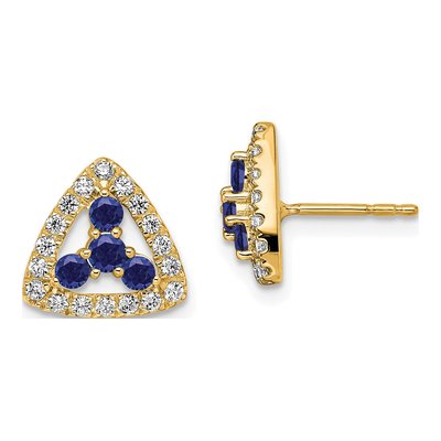14K Yellow Gold Lab-Grown Diamond & Lab-Created Sapphire Earrings