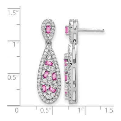 14K White Gold 1 ct tw Lab-Grown Diamond Dangle Earrings – view 3