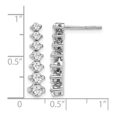 14K White Gold 1 1/2 ct tw Lab-Grown Diamond Graduating Dangle Earrings – view 6