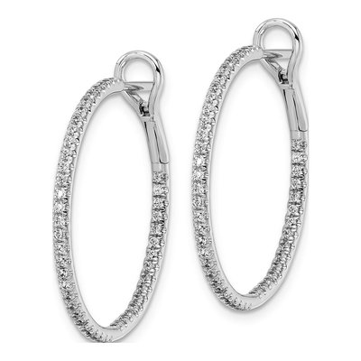 14K White Gold 3/4 ct tw 29mm Lab-Grown Diamond Inside-Out Hoop Earrings – view 3