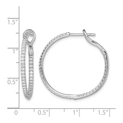 14K White Gold 3/4 ct tw 29mm Lab-Grown Diamond Inside-Out Hoop Earrings – view 5
