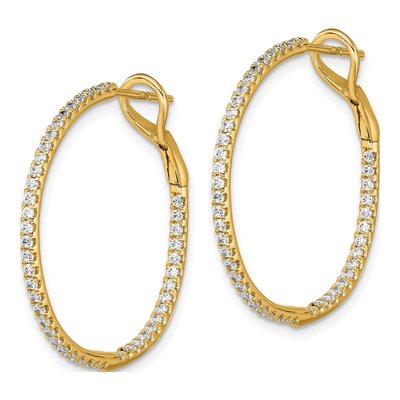 14K Yellow Gold 3/4 ct tw 29mm Lab-Grown Diamond Inside-Out Hoop Earrings – view 3