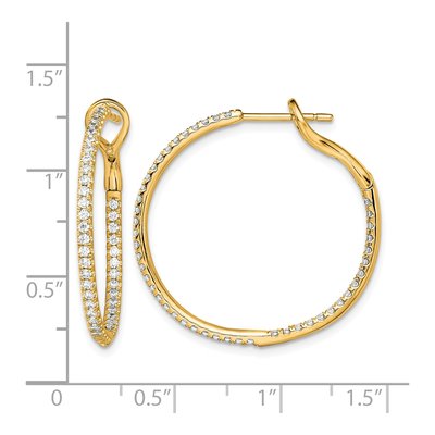 14K Yellow Gold 3/4 ct tw 29mm Lab-Grown Diamond Inside-Out Hoop Earrings – view 5