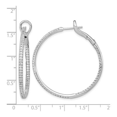 14K White Gold 1 ct tw 41mm Lab-Grown Diamond Inside-Out Hoop Earrings – view 5