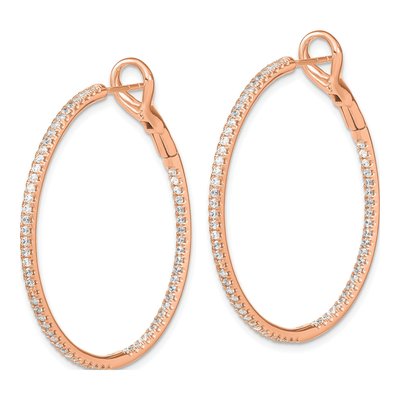 14K Yellow Gold 1 ct tw 41mm Lab-Grown Diamond Inside-Out Hoop Earrings – view 2