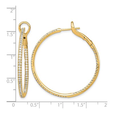 14K Yellow Gold 1 ct tw 41mm Lab-Grown Diamond Inside-Out Hoop Earrings – view 4