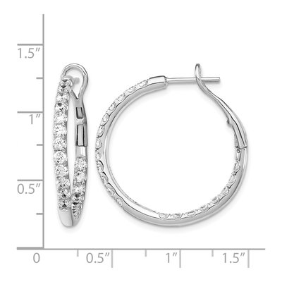 14K White Gold 2 ct tw 31mm Lab-Grown Diamond Hoop Earrings – view 5