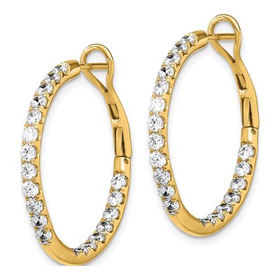 14K Yellow Gold 2 ct tw 31mm Lab-Grown Diamond In-And-Out Hoop Earrings – view 2
