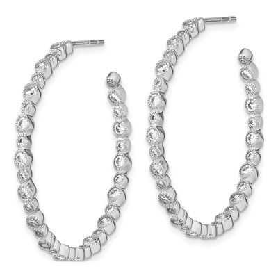 14K White Gold 1 1/2 ct tw 35mm Lab-Grown Diamond Hoop Earrings – view 2