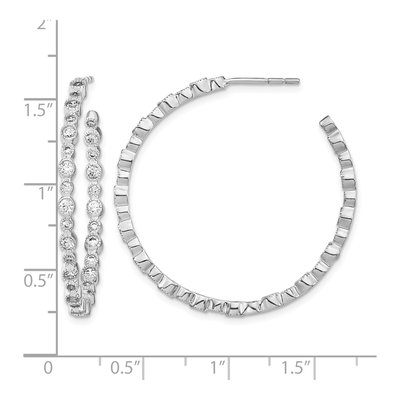 14K White Gold 1 1/2 ct tw 35mm Lab-Grown Diamond Hoop Earrings – view 5
