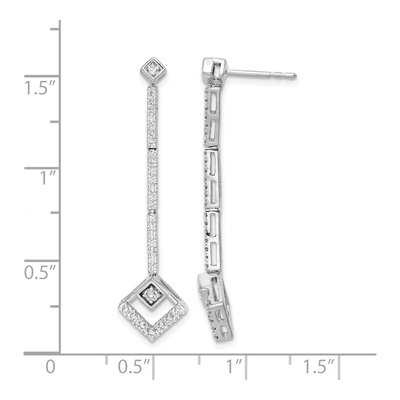 14K White Gold 1/2 ct tw Lab-Grown Diamond Dangle Earrings – view 4
