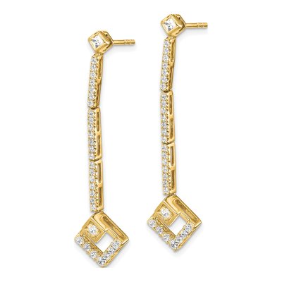 14K Yellow Gold 1/2 ct tw Lab-Grown Diamond Dangle Earrings – view 2