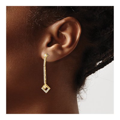 14K Yellow Gold 1/2 ct tw Lab-Grown Diamond Dangle Earrings – view 3