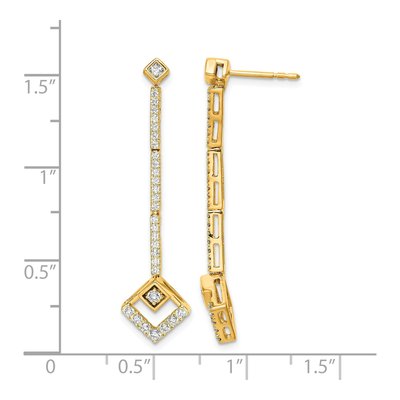 14K Yellow Gold 1/2 ct tw Lab-Grown Diamond Dangle Earrings – view 4