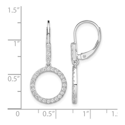 14K White Gold 1/2 ct tw Lab-Grown Diamond Circle Leverback Earrings – view 4