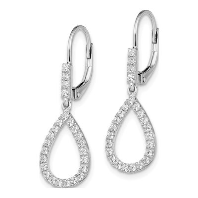 14K White Gold 1/2 ct tw Lab-Grown Diamond Leverback Earrings – view 2