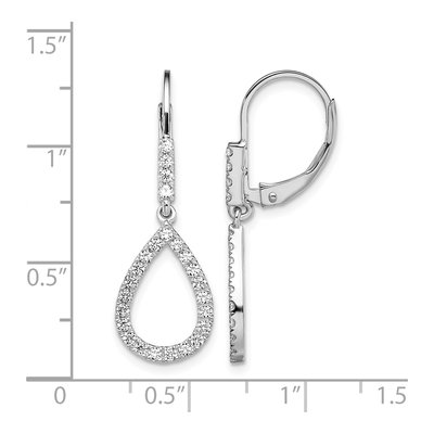 14K White Gold 1/2 ct tw Lab-Grown Diamond Leverback Earrings – view 4