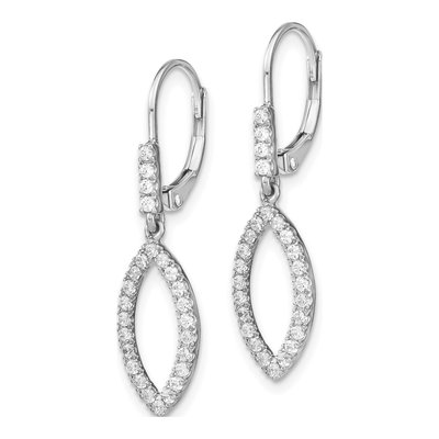 14K White Gold 1/2 ct tw Lab-Grown Diamond Leverback Earrings – view 2