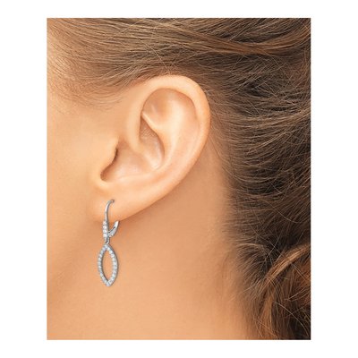 14K White Gold 1/2 ct tw Lab-Grown Diamond Leverback Earrings – view 3