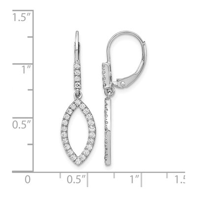 14K White Gold 1/2 ct tw Lab-Grown Diamond Leverback Earrings – view 4