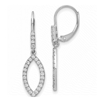 14K White Gold 1/2 ct tw Lab-Grown Diamond Leverback Earrings