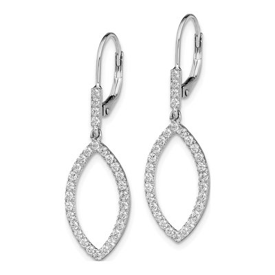 14K White Gold 3/4 ct tw Lab-Grown Diamond Leverback Earrings – view 2