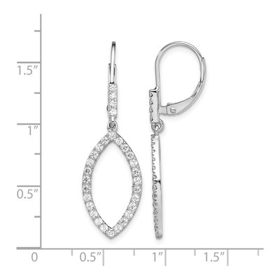 14K White Gold 3/4 ct tw Lab-Grown Diamond Leverback Earrings – view 4