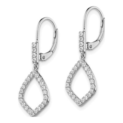 14K White Gold 1/2 ct tw Lab-Grown Diamond Leverback Earrings – view 3