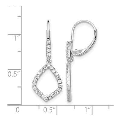 14K White Gold 1/2 ct tw Lab-Grown Diamond Leverback Earrings – view 5