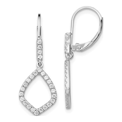 14K White Gold 1/2 ct tw Lab-Grown Diamond Leverback Earrings