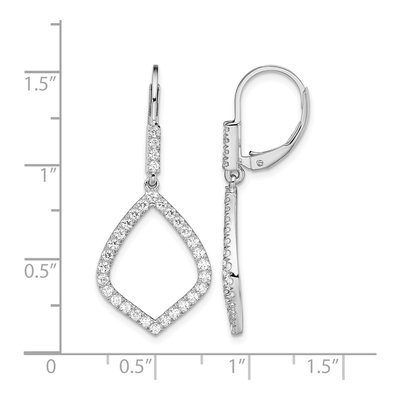 14K White Gold 3/4 ct tw Lab-Grown Diamond Leverback Earrings – view 5