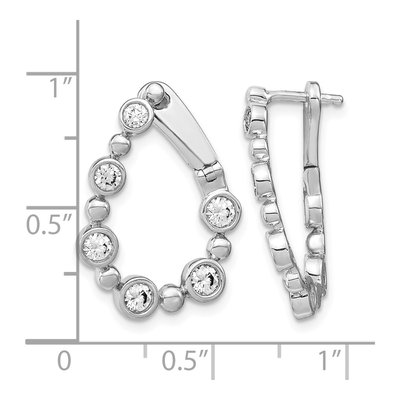 14K White Gold 1 ct tw 23mm Lab-Grown Diamond Huggie Hoop Earrings – view 2