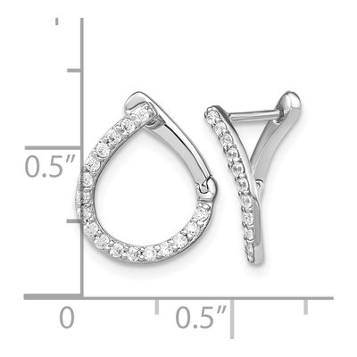 14K White Gold 1/3 ct tw 15mm Lab-Grown Diamond Huggie Hoop Earrings – view 5